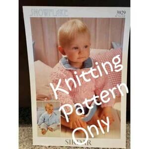 New Sirdar 3929 Snowflake Baby Child Cardigan Sweater Knitting Pattern
